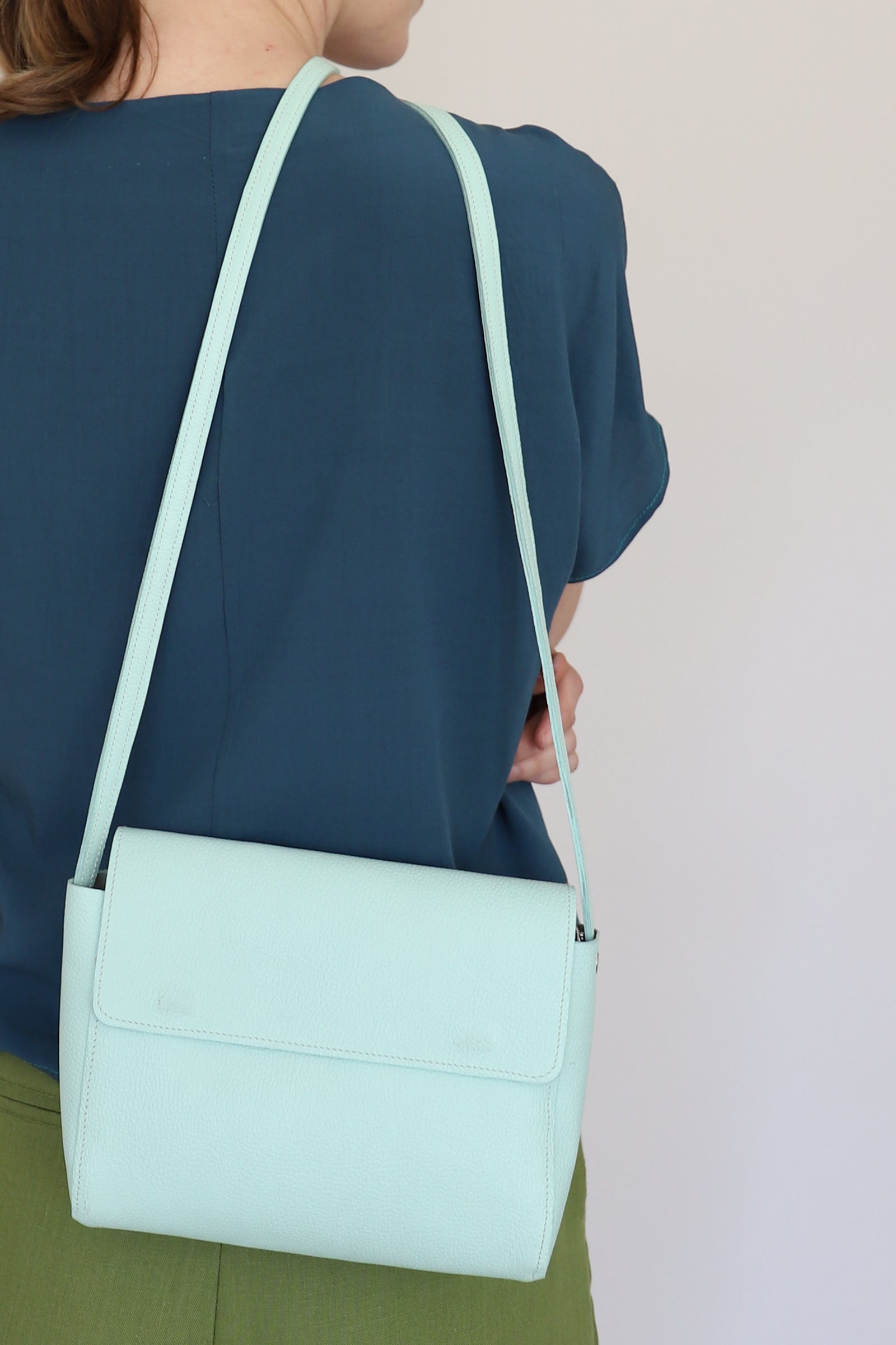 Cartera N.18 Verde Agua Grano