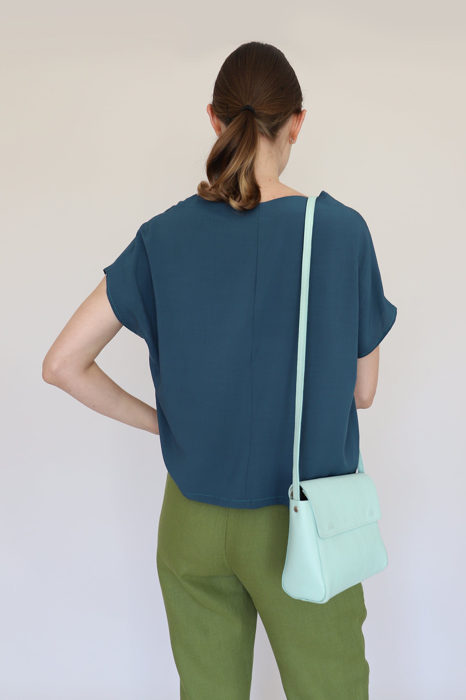 Cartera N.18 Verde Agua Grano