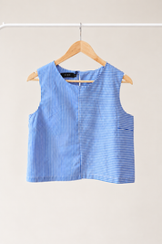TOP LEA AZUL LISTADO