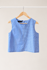 TOP LEA AZUL LISTADO