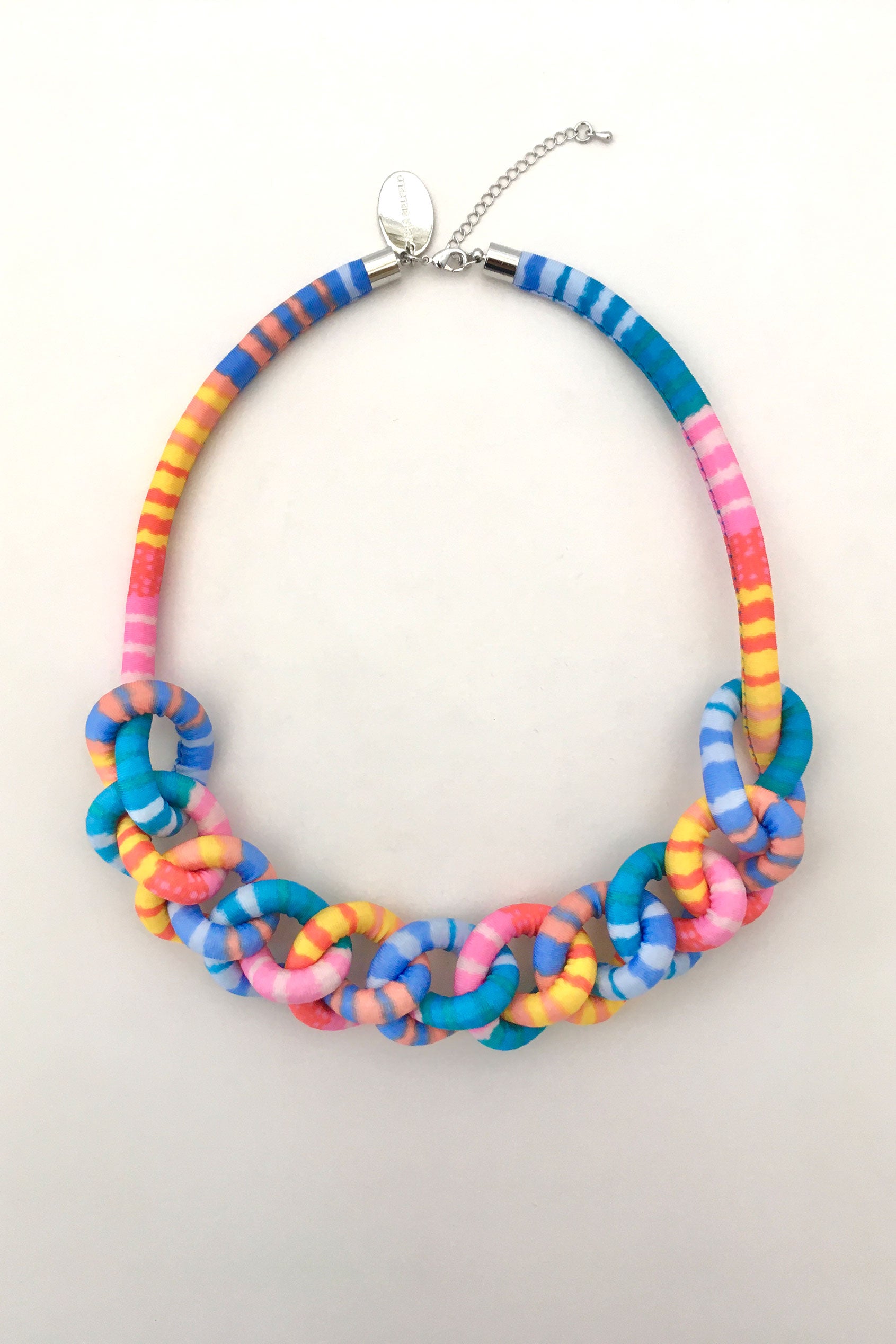 Collar Cadena rayado multicolor arocoiris