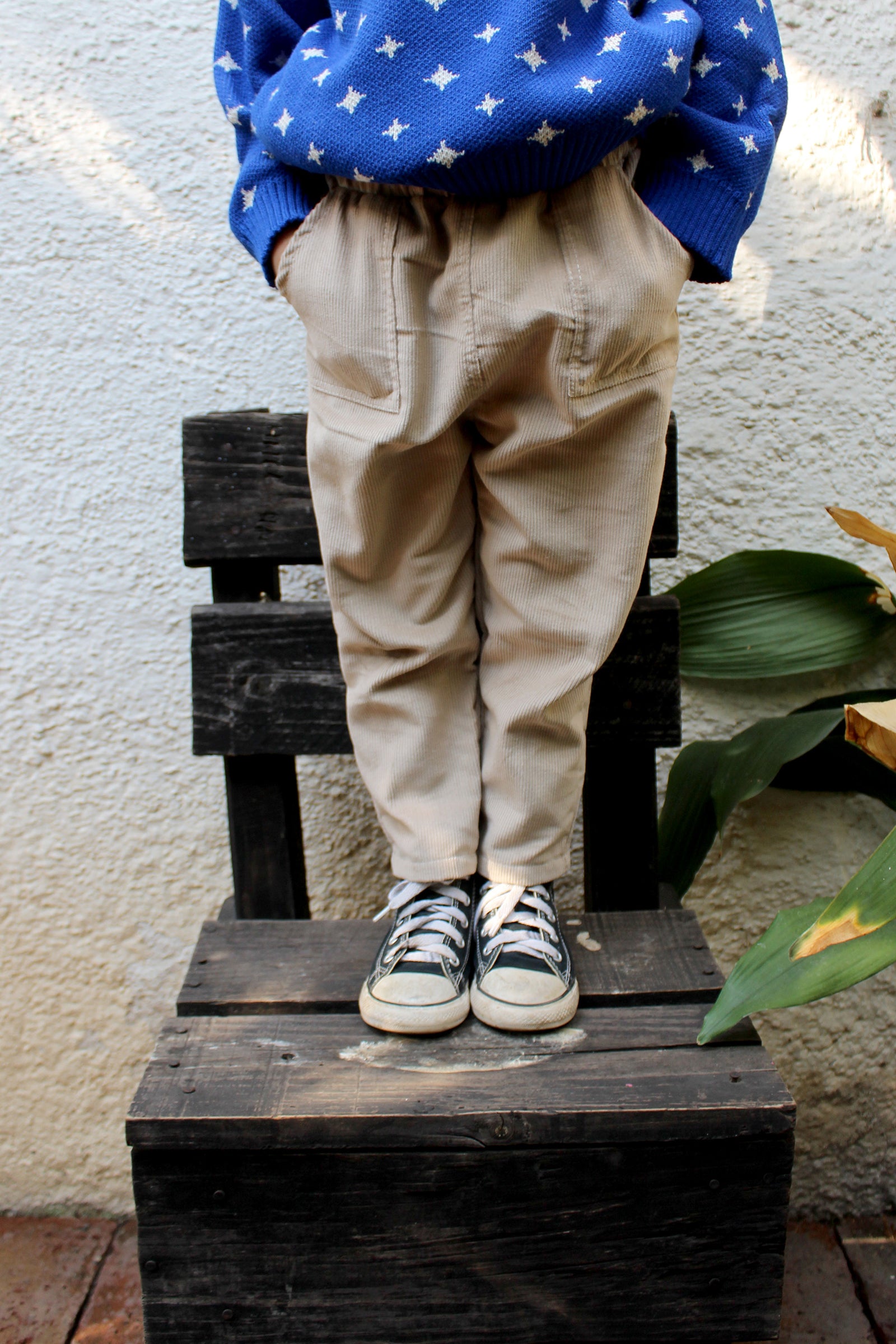 Pantalón cotelé beige