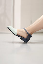 Zapato Nogal Azul Menta