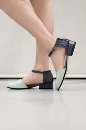 Zapato Nogal Azul Menta