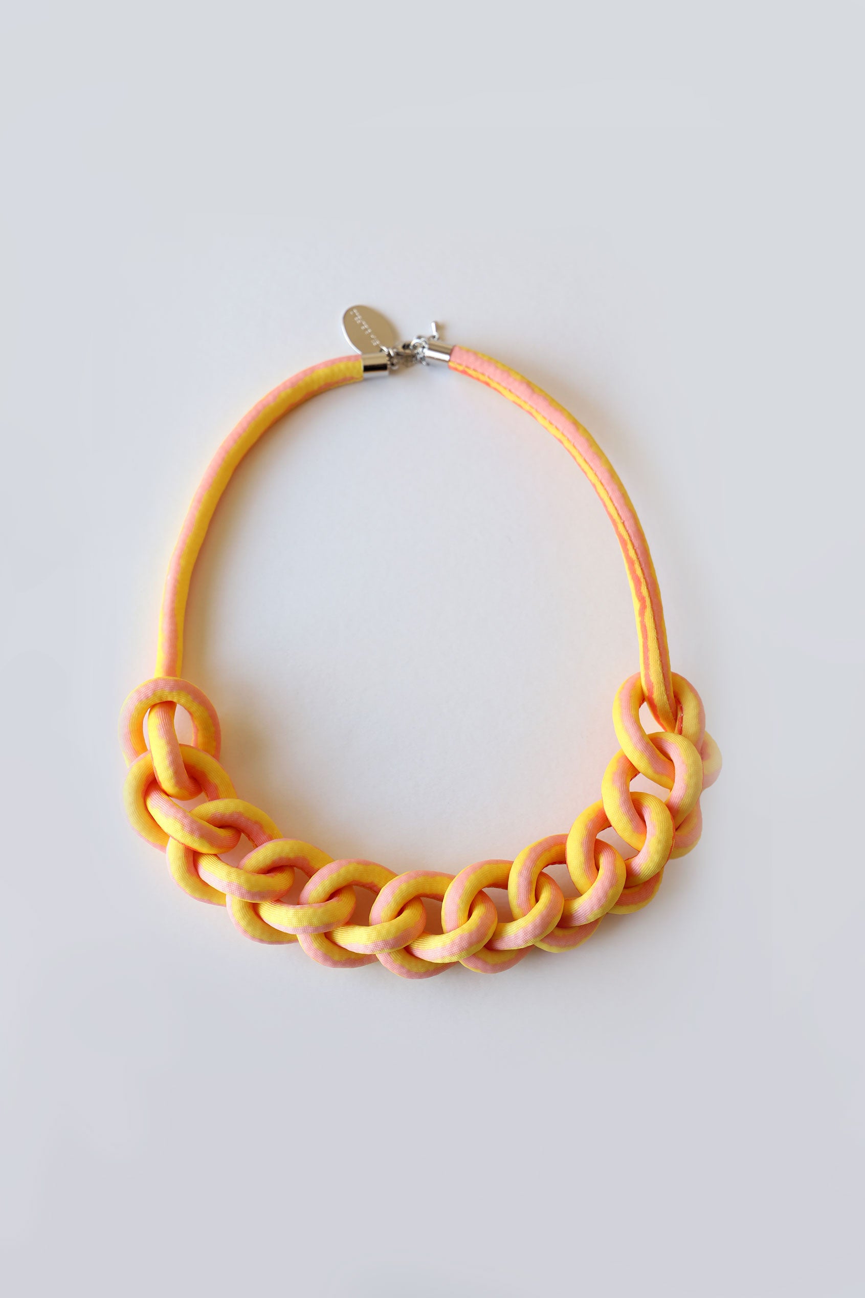 Collar Cadena Rayado horizontal amarillo / damasco